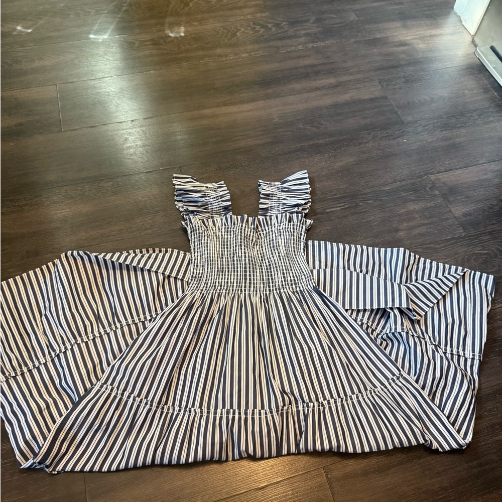 Hill House Navy and White Striped Maxi Dress - Picture 3 of 3